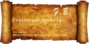 Freiberger Beatrix névjegykártya