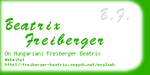 beatrix freiberger business card